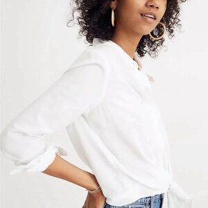 MADEWELL White Tie-Front Shirt